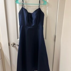 ALFRED SUNG Blue Spaghetti Strap Sleeveless Midi Dress